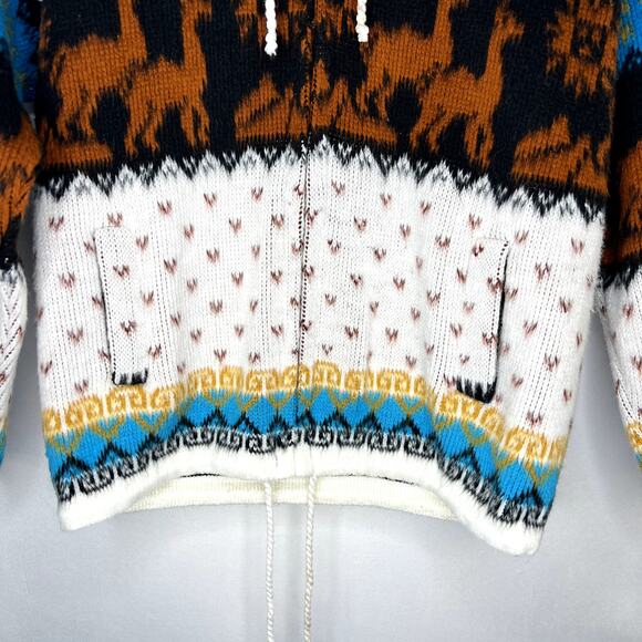 Yari Artesanias Girls Kids Size 10 Full Zip Hooded Wool Sweater Jacket - Picture 3 of 13